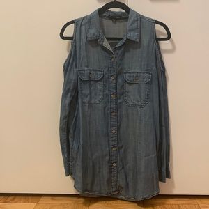 Aqua - Denim Long Sleeve Button Down - Med